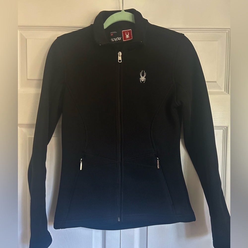 LN Spyder Black Jacket Full-Zip Fitted Design